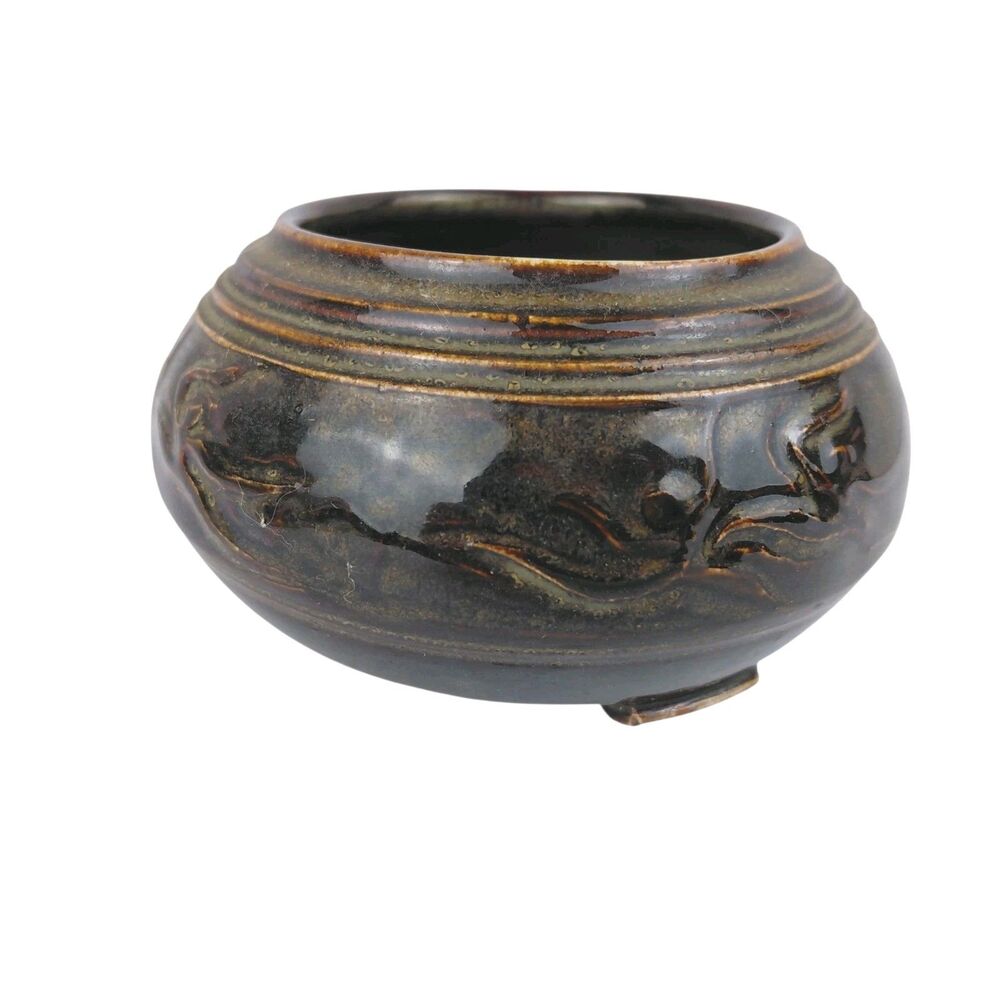 Ikebana Brown Dancer Art Pottery Ceramic Pottery Vase With Flower Frog